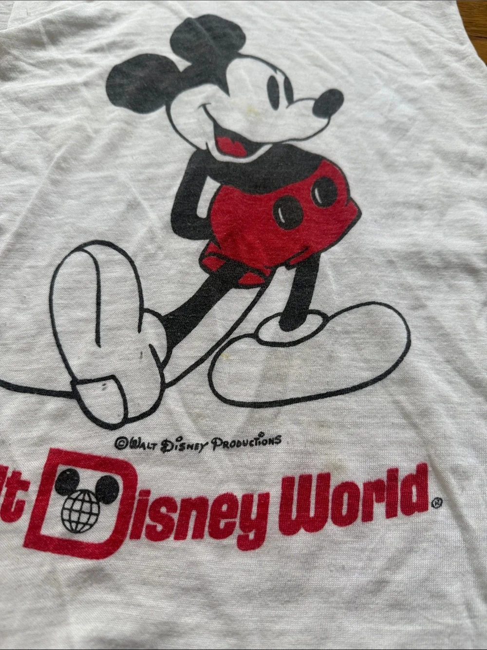 Vintage Disney White Tank Top with Mickey Mouse 90s - Picture 2 of 4
